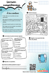A la cantine - CP - Lecture/Compréhension - Niveau 2 - PDF à imprimer