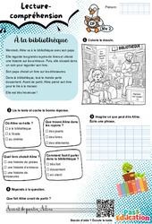 La bibliothèque - CP - Lecture/Compréhension - Niveau 2 - PDF à imprimer