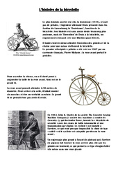 L'histoire de la bicyclette - Cm1 - Cm2 - Lecture - Compréhension - Cycle 3
