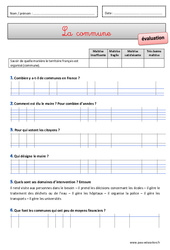 Commune - Cm1 - Cm2 - Evaluation - EMC - PDF à imprimer