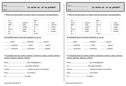 Verbe en -er au présent - Ce1 - Exercices - Conjugaison - PDF à imprimer