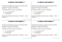 Phrase interrogative - Ce1 - Leçon - PDF gratuit à imprimer