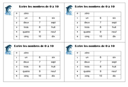 Ecrire les nombres de 0 à 10 - Ce1 - Leçon - Numération - PDF gratuit à imprimer