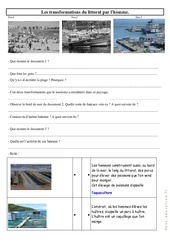 Transformations du littoral par l'homme - Ce2 - Cm1 - Exercices - PDF à imprimer