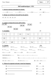 Défi maths CE1 - Début année - PDF à imprimer