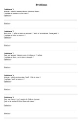 Problèmes calculs - Ce1 - Exercices - PDF à imprimer