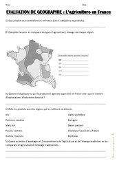 Agriculture en France - Ce2 Cm1 Cm2 -  Evaluation