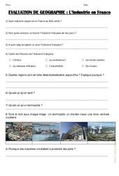 Industrie en France - Cm1 Cm2 - Evaluation - PDF à imprimer
