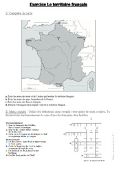 Le territoire français - Cm1 cm2 - Exercices - PDF à imprimer