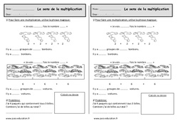 Multiplication - Ce1 - Exercices sur le sens de la multiplication - PDF à imprimer