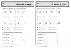 Dizaines en lettres - Ce1 - Exercices de numération - PDF à imprimer