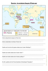 Les territoires français d’Outre-mer - Cm1  cm2 - Exercices - PDF à imprimer