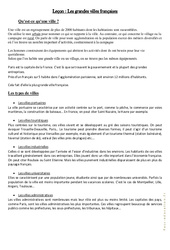 Les grandes villes françaises - Cm1 cm2 - Leçon - PDF gratuit à imprimer