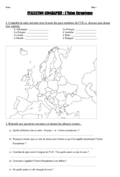 Union européenne - Cm1 Cm2 - Evaluation - PDF à imprimer