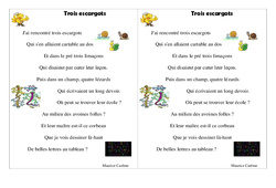 Trois escargots - Poésie sur la rentrée - Ce2 - PDF à imprimer