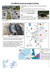 Les différents moyens de transport en Europe - Cm1 cm2 - Exercices cycle 3 - Documents et questions - PDF à imprimer