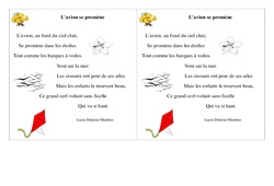 Poésie - L'avion se promène - Ce1  – Cycle 2  Français - PDF à imprimer