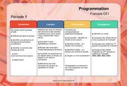 Maîtrise de la langue (Grammaire, Lexique, Orthographe, Conjugaison) - Ce1 - Progression - programmation 2023 - PDF à imprimer
