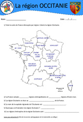 Occitanie - Cm1 - Cm2 - Je découvre ma région - PDF à imprimer