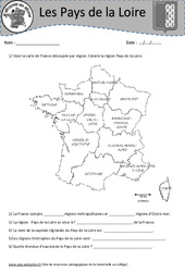 Pays de la Loire - Cm1 - Cm2 - Je découvre ma région - PDF à imprimer