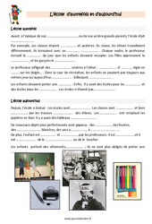 Ecole: aujourd’hui et autrefois - Ce2 - Leçon - PDF gratuit à imprimer
