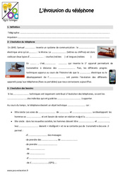 Evolution du téléphone - Cm1 - Cm2 - Leçon - PDF gratuit à imprimer