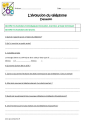 Evolution du téléphone - Cm1 - Cm2 - Evaluation - PDF à imprimer