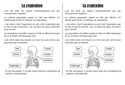 Respiration - Ce1 - Leçon - PDF gratuit à imprimer