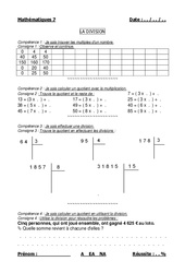 Division – Cm1 – Cm2 – Evaluation - PDF à imprimer