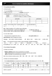 Decimaux - 6ème - Exercices - Numération - Mathématiques - Collège - PDF à imprimer