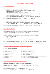 Calcul littéral – 4ème – Calculs – Exercices – Contrôle – Mathématiques – Collège