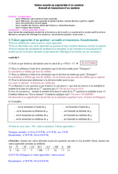 Valeur exacte ou approchée - Arrondis - Troncatures - 4ème - Cours - Collège - PDF à imprimer