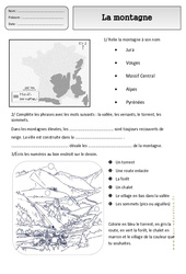 Montagne - Paysages – Ce1 – Exercices – Espace temps – Cycle 2 - PDF à imprimer