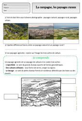 Campagne - Paysages ruraux - Ce1 – Exercices – Espace temps – Cycle 2 - PDF à imprimer