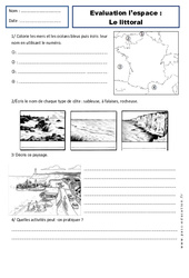 Littoral - Ce1 – Evaluation – Espace temps – Cycle 2 - PDF à imprimer