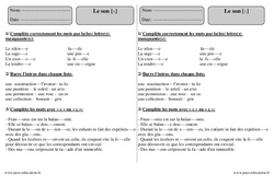 Son [s] - Ce2 - Exercices - PDF à imprimer