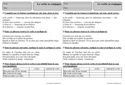 Le verbe se conjugue - Ce2 - Exercices corrigés de grammaire - PDF à imprimer