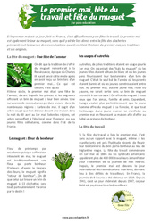 1er mai - Fête du travail - Cycle 2 – Cycle 3  - Lecture - PDF gratuit à imprimer