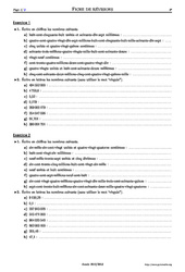 Écrire un nombre décimal - 6ème – Exercices corrigés – Mathématiques – Collège – Soutien scolaire - PDF à imprimer