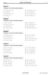 Distributivité - 4ème – Exercices corrigés – Mathématiques – Collège – Soutien scolaire - PDF à imprimer