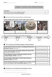 Loisirs et jeux à différentes époques - Ce2 - Evaluation - Bilan - PDF à imprimer