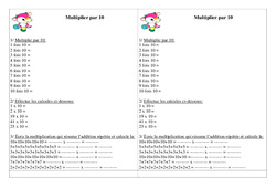 Multiplier par 10 - Ce1 - Exercices - Calcul - Cycle 2 - PDF à imprimer