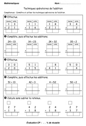 Evaluation Calculs Cp Cycle 2 Bilan Et Controle Corrige