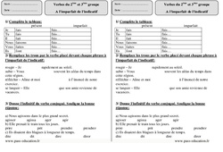 Imparfait – 2ème et 3ème groupe - Ce2 – Exercices corrigés - PDF à imprimer