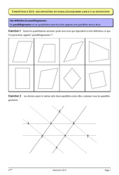Parallélogrammes – 5ème – Cours – Exercices – Géométrie - Collège – Mathématiques - PDF à imprimer