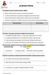 Groupe nominal - GN - Cm2 - Exercices - Séquences didactiques CRPE 2025 - PDF à imprimer