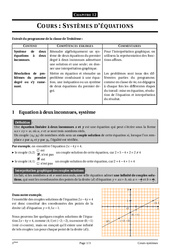 Systèmes d’équations à deux inconnues – 3ème – Cours – Exercices – Collège – Mathématiques - PDF à imprimer