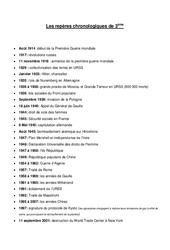 Rep res Chronologiques 3 me Histoire Coll ge Pr paration Brevet 