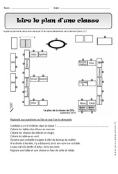 Plan de la classe – Cp – Exercices – Espace – Cycle 2 - PDF à imprimer