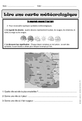 Lire une carte météorologique – Cp - Exercices – Cycle 2 - PDF à imprimer